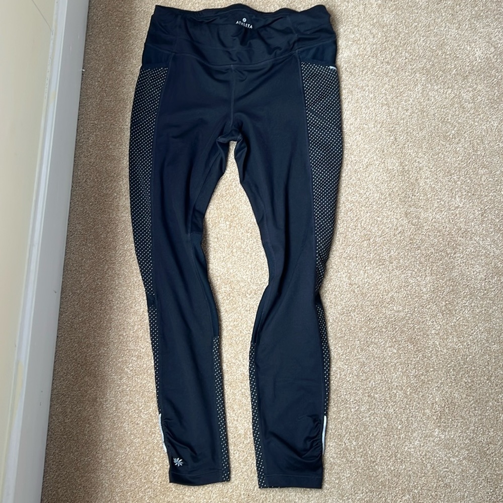 Athleta relay tights, medium, reflective dots